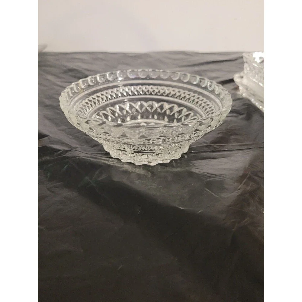 Anchor Hocking Vintage Glass Covered BUTTER DISH & Serve Dish Wexford Pattern